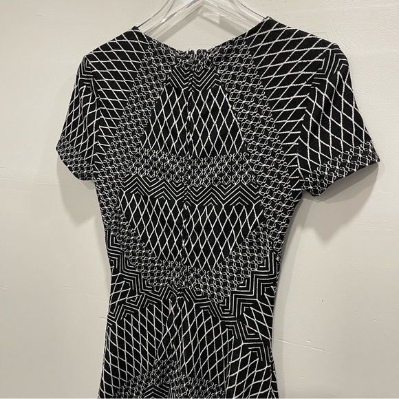 BCBGmaxazria Arsley Knit Dress Asymmetric Hem Printed Fit & Flare Size XS - Picture 8 of 10